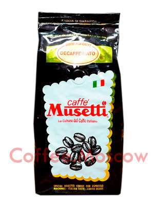 Кофе Musetti в зернах Decaffeinato 250гр