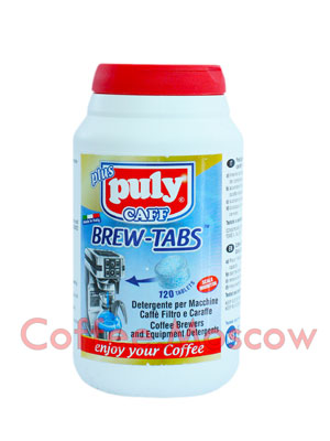 Средство для чистки всех типов брюеров фильтровальных кофеварок и термосов-накопителей в таблетках PULY CAFF BREW TABS , 120 шт.х4г