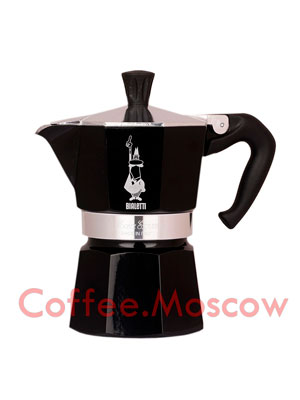 Гейзерная кофеварка Bialetti Moka Expresso на 3 порции 120 мл черная