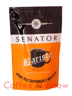 Кофе Senator натуральный растворимый сублимированный с добавлением молотого Barista 75 гр