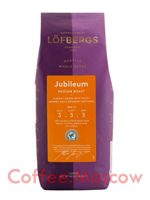 Кофе Lofbergs Lila в зернах Jubileum 400 гр