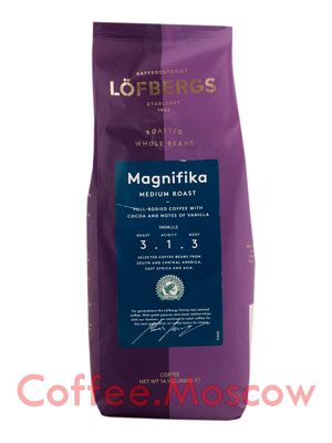 Кофе Lofbergs Lila в зернах Magnifica 400 гр