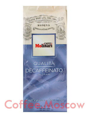 Кофе Molinari в зернах Decaf 500 гр