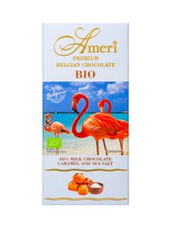Ameri BIO Молочный шоколад 40% с карамелью и морской солью, плитка 100 г