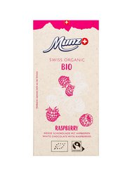 Munz Organic Белый шоколад с малиной 100 г