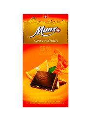 Munz Горький шоколад 55% CACAO с апельсином и миндалем 100 г